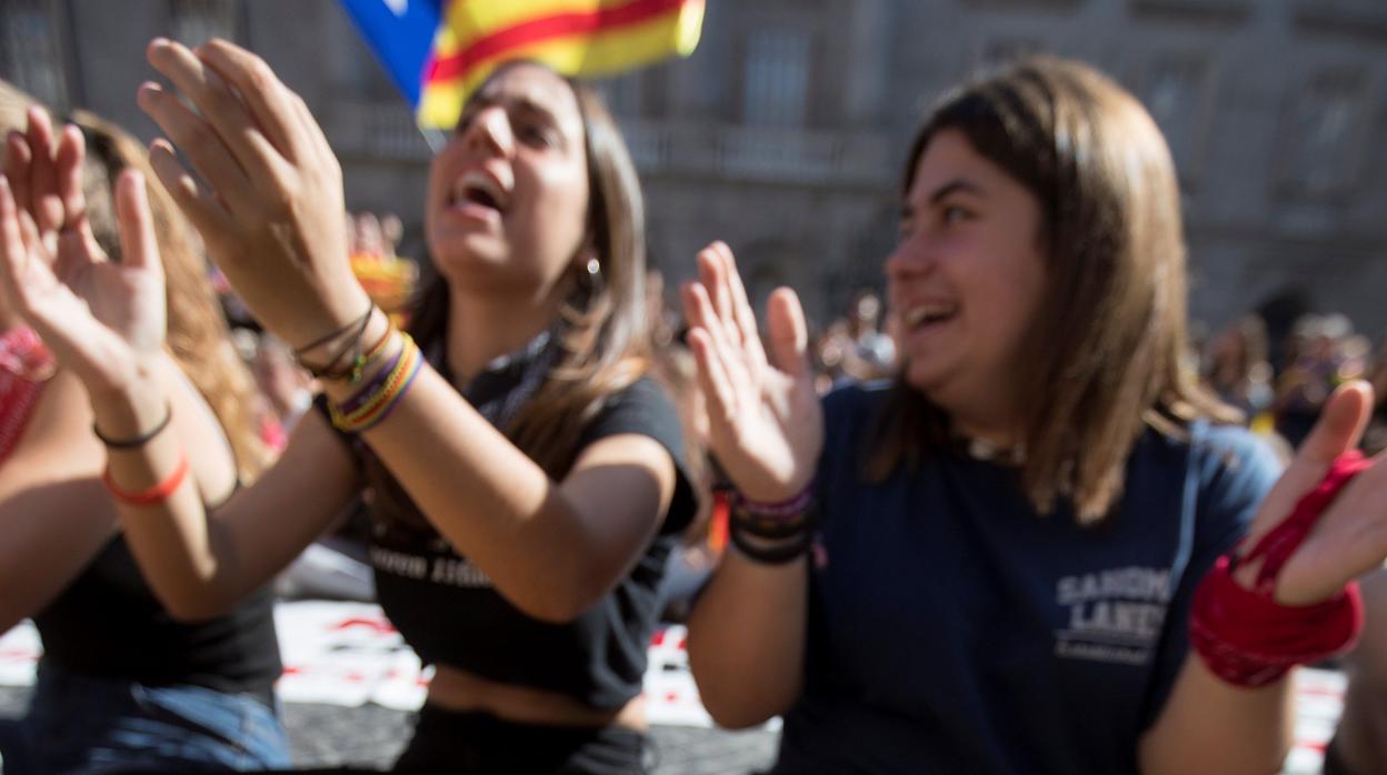 Estudiantes independentistas en una imagen de las marchas