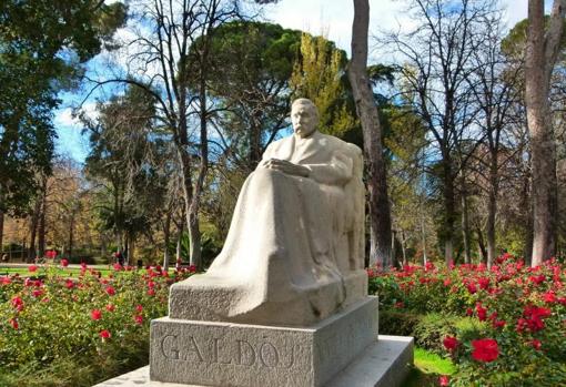 Homenaje a Benito Pérez Galdós, en el parque de El Retiro