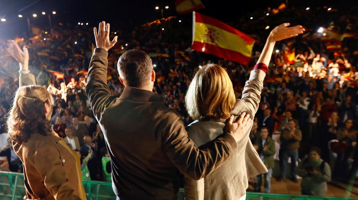 Santiago Abascal, en el acto de ayer de Vox en Dos Hermanas (Sevilla)