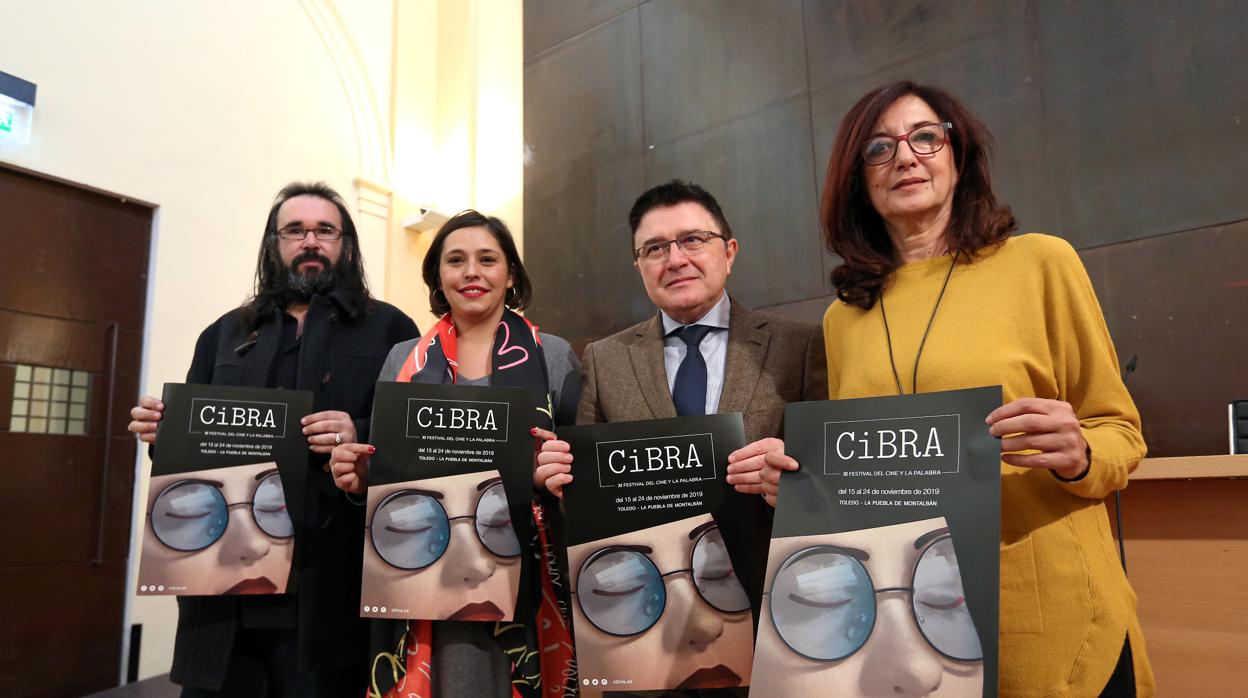 Gabriel Castaño, Ana Muñoz, Teo García y Ana Gómez durante la presentación del festival Cibra