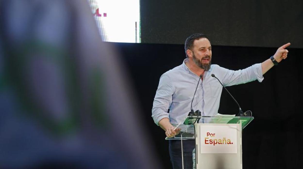 Santiago Abascal, en un mitin en Valencia