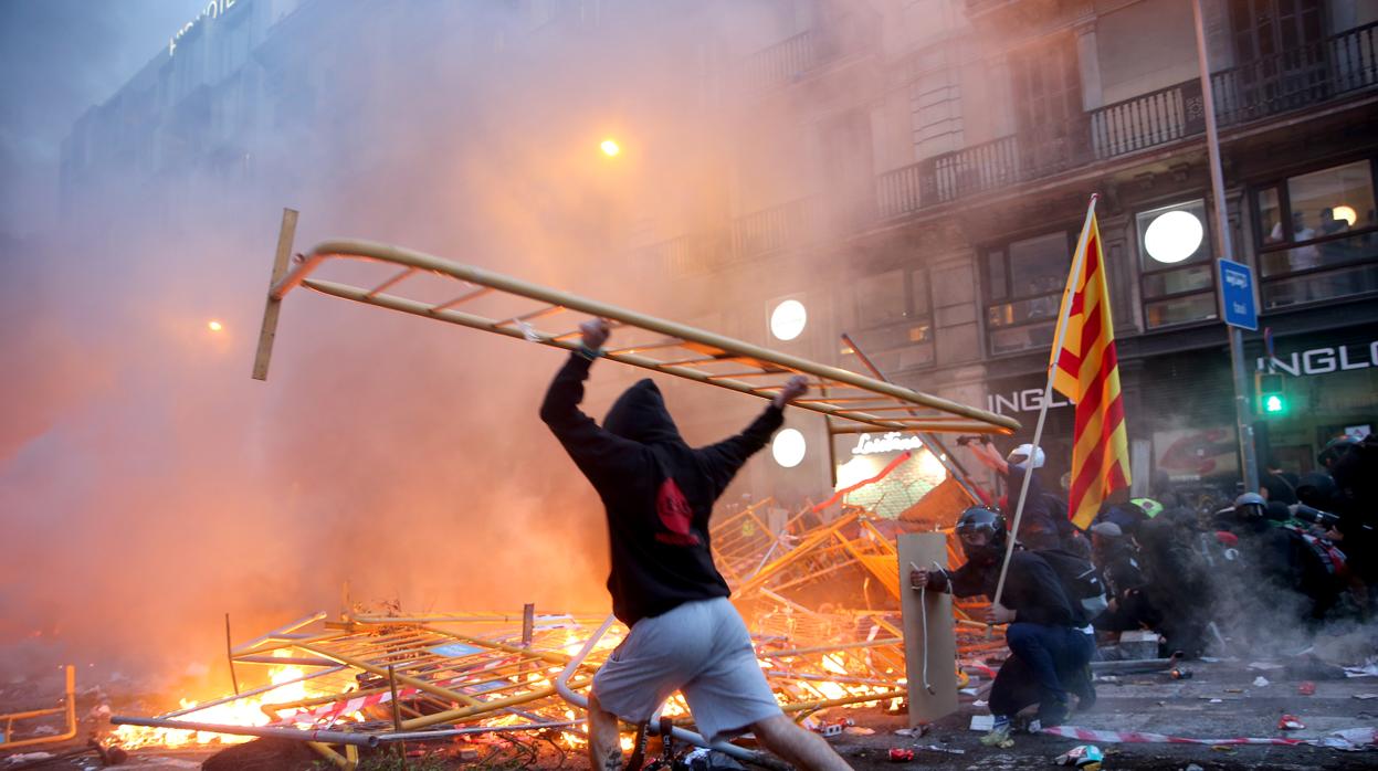 Imagen de los disturbios recientes en Barcelona