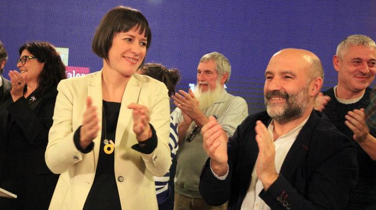 Ana Pontón y Néstor Rego en la noche electoral del BNG