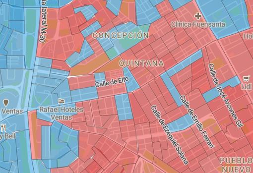 A partir de Las Ventas, la calle de Alcalá entra en territorio «rojo»