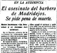 Asesinato del barbero de Madridejos en 1916