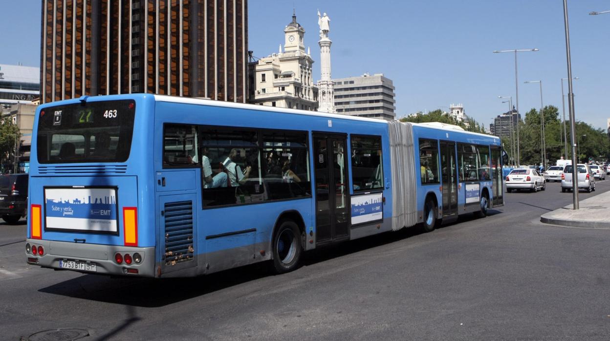 Un autobús de la EMT, en Madrid