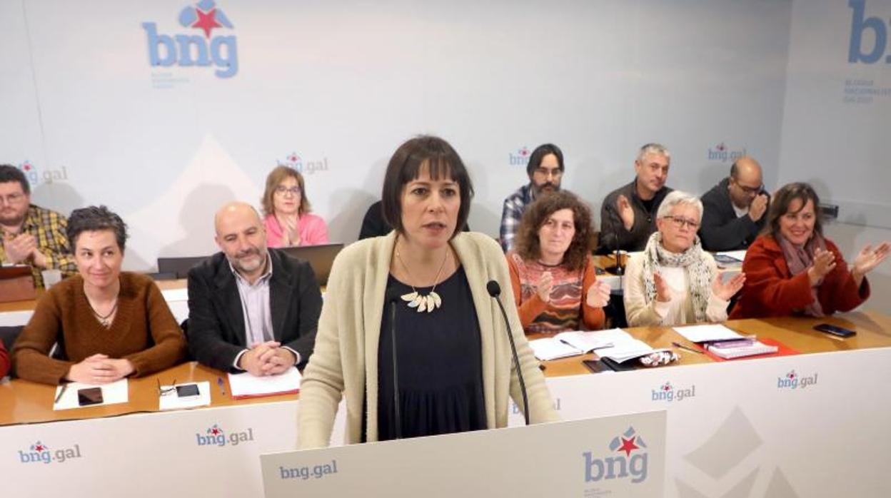 La líder del BNG, Ana Pontón, en el Consello Nacional del partido celebrado esta mañana