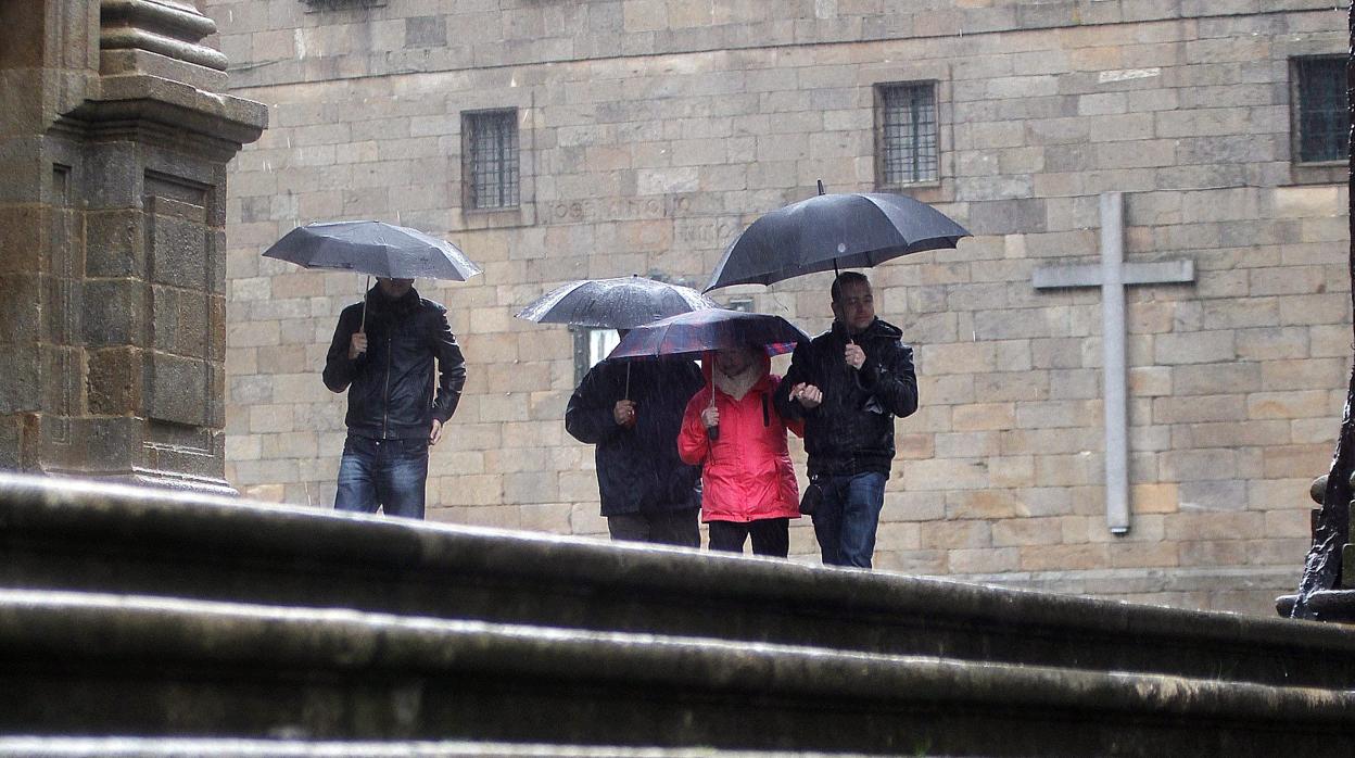 Un día de lluvia en Santiago de Compostela