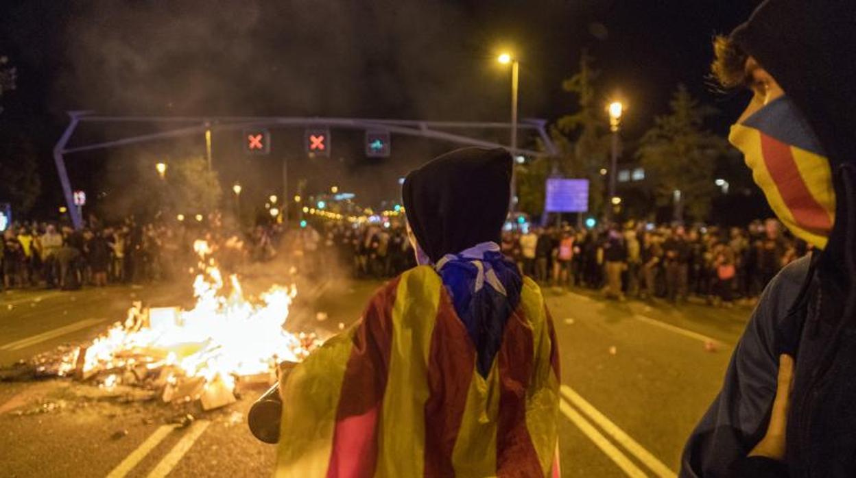 Disturbios celebrados recientemente en la avenida Diagonal de Barcelona