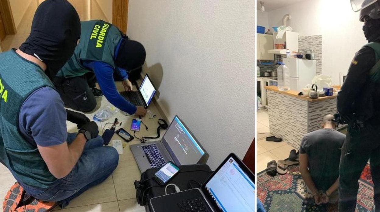 Fotografías facilitadas por la Guardia Civil de la detención en Tenerife de un presunto yihadista de 26 años