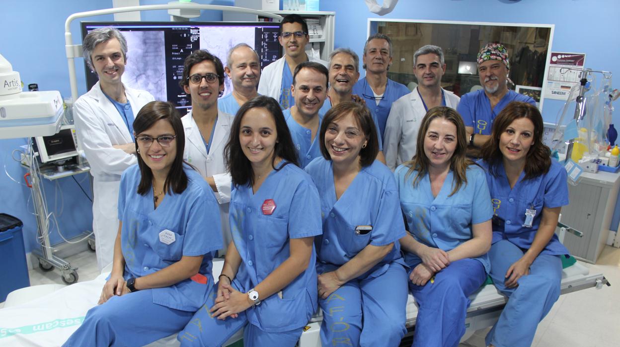 El equipo de profesionales de la Unidad de Radiología Intervencionista del hospital de Toledo