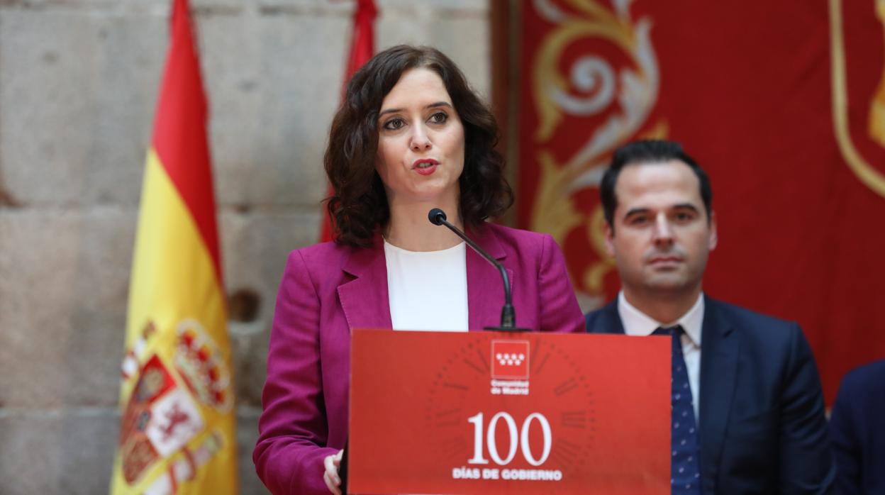 Isabel Díaz Ayuso, durante su discurso