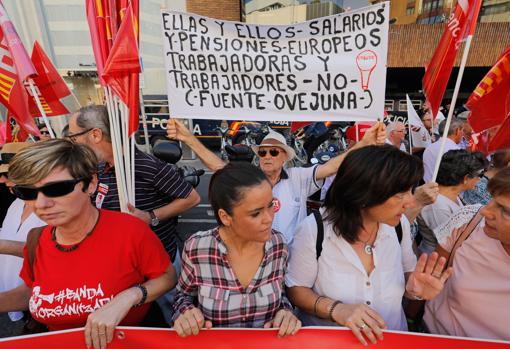 Imagen de archivo de una protesta por las pensiones