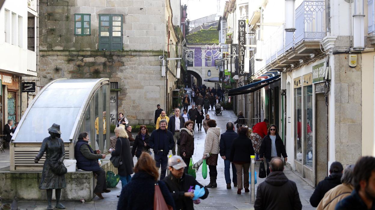 Una de las muchas calles que Pontevedra ha peatonalizado en los últimos 20 años