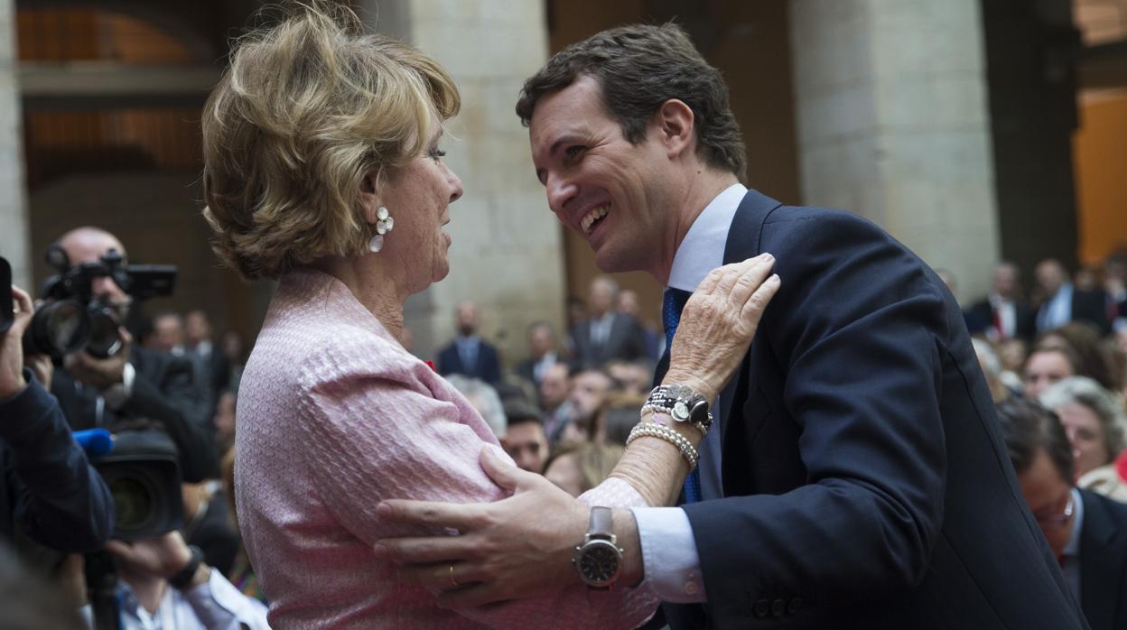 Esperanza Aguirre y Pablo Casado, el pasado 2 de mayo