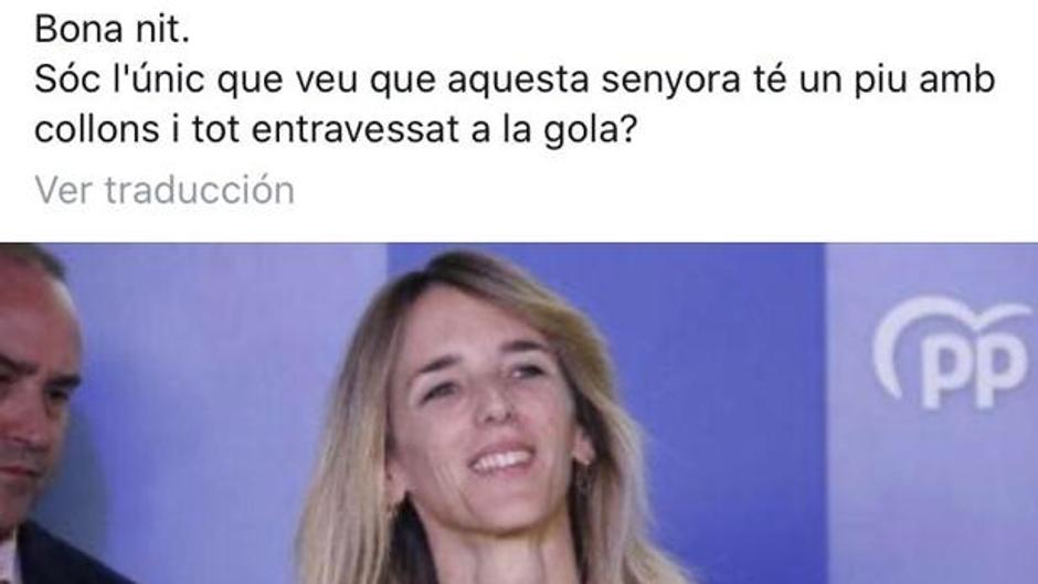 Un edil ligado al PSOE publica en Facebook un mensaje ofensivo sobre Cayetana Álvarez de Toledo