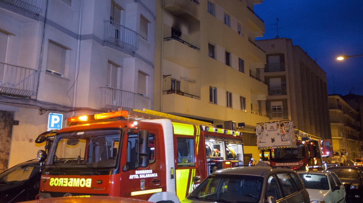 Incendio en la calle Bolívar de Salamanca