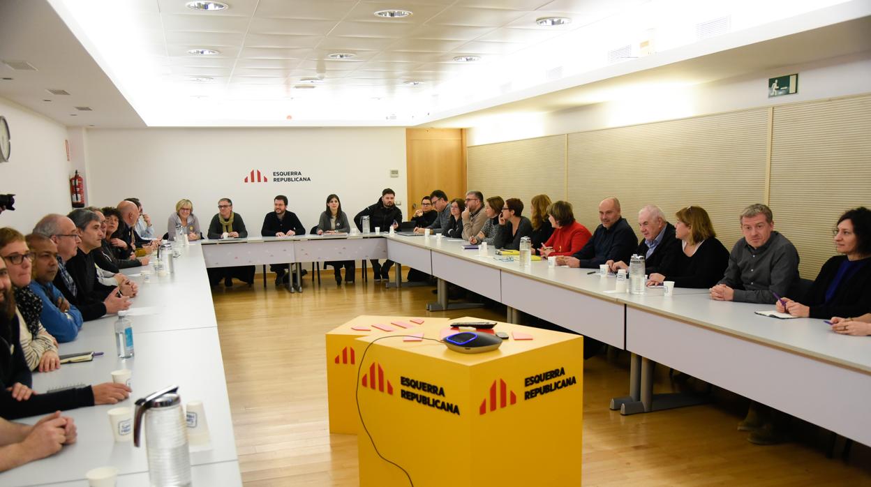 Imagen de la reunión de la Ejecutiva de ERC el pasado lunes