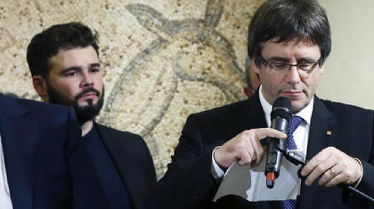 Rufián y Puigdemont, en una imagen de archivo