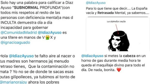 Díaz Ayuso se plantea denunciar la avalancha de amenazas de muerte e insultos en Twitter