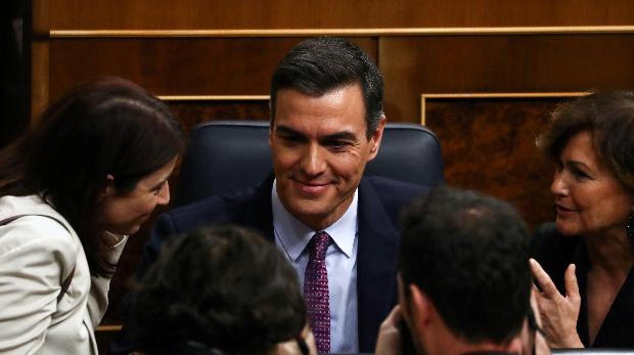 Sánchez, durante la sesión de investidura