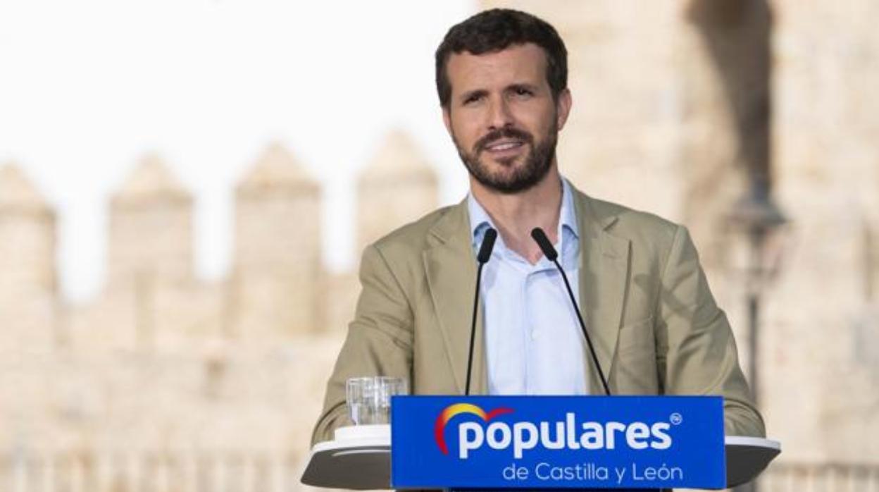 El presidente del PP, Pablo Casado