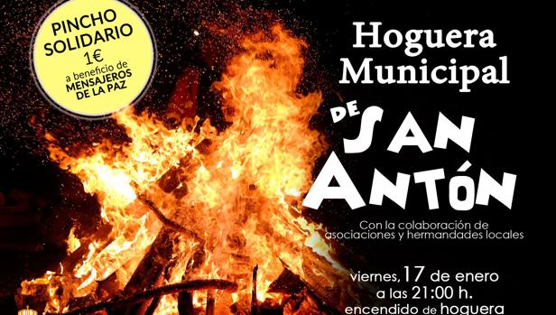 Una hoguera de San Antón benéfica en La Puebla de Almoradiel