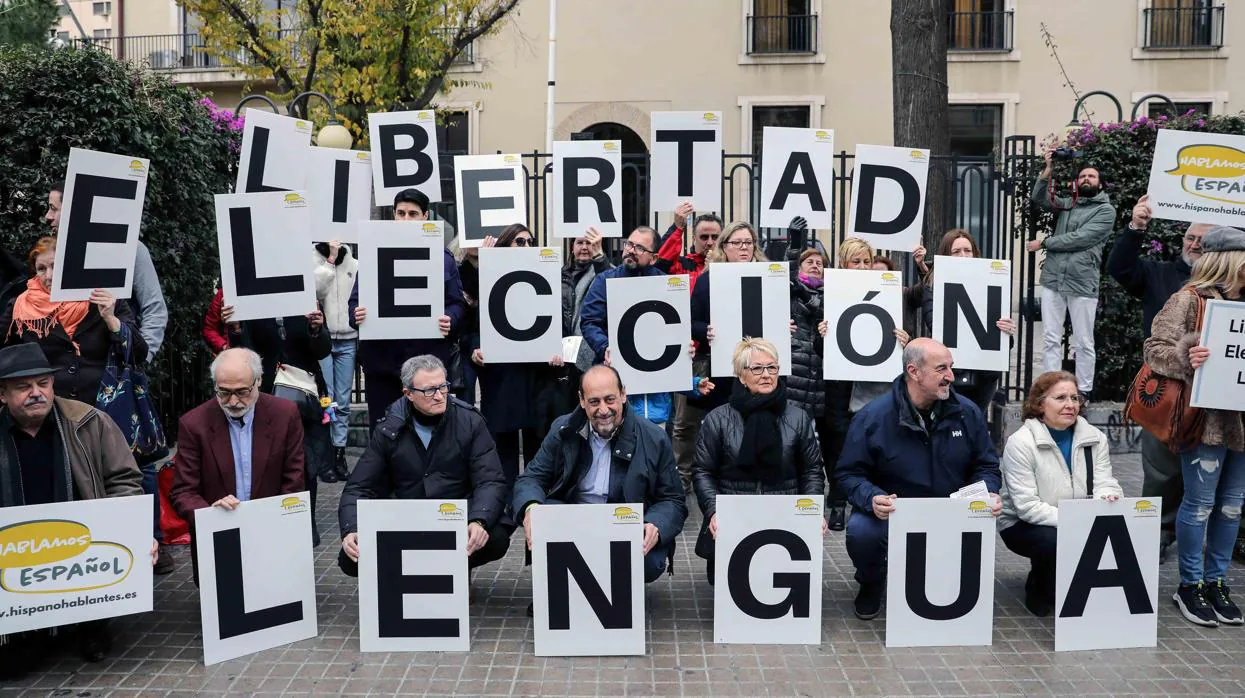 Imagen de la concentración de Hablemos Español en Valencia