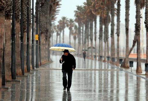 Imagen del paseo marítimo de Valencia este domingo