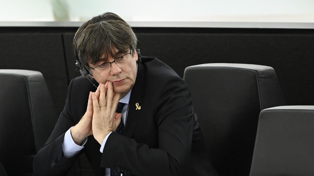 Carles Puigdemont, en su estreno como eurodiputado la semana pasada en Estrasburgo