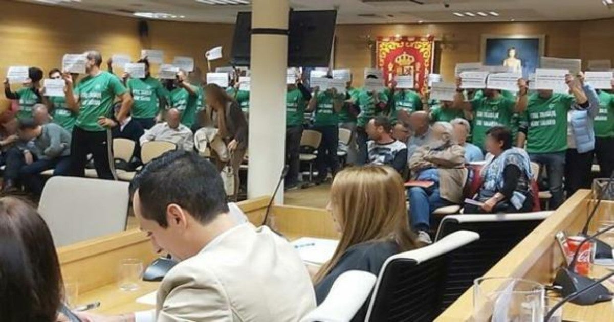 Protesta de la Policía Local en el Pleno de Getafe