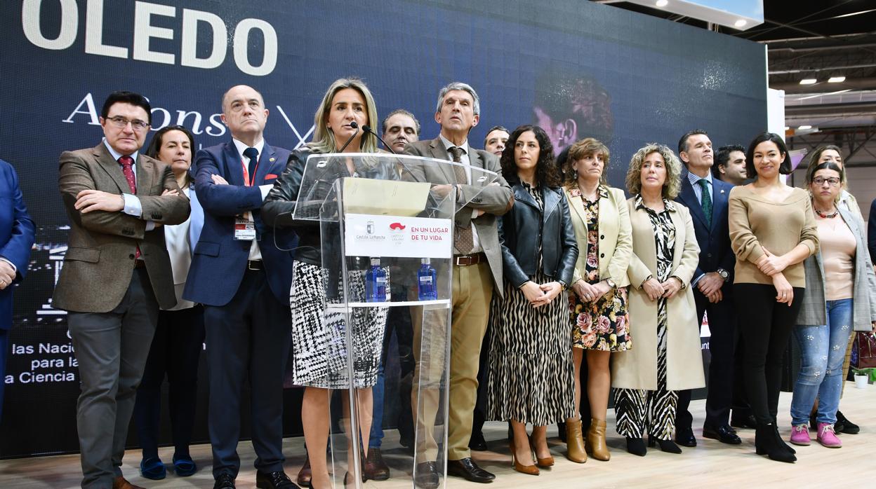 Milagros Tolón durante la presetnación del Día de Toledo en Fitur