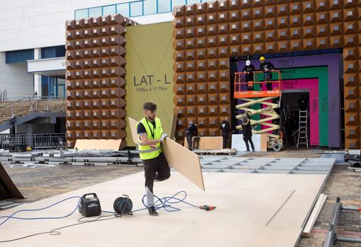 Imagen de los preparativos en el pabellón Martín Carpena de Málaga