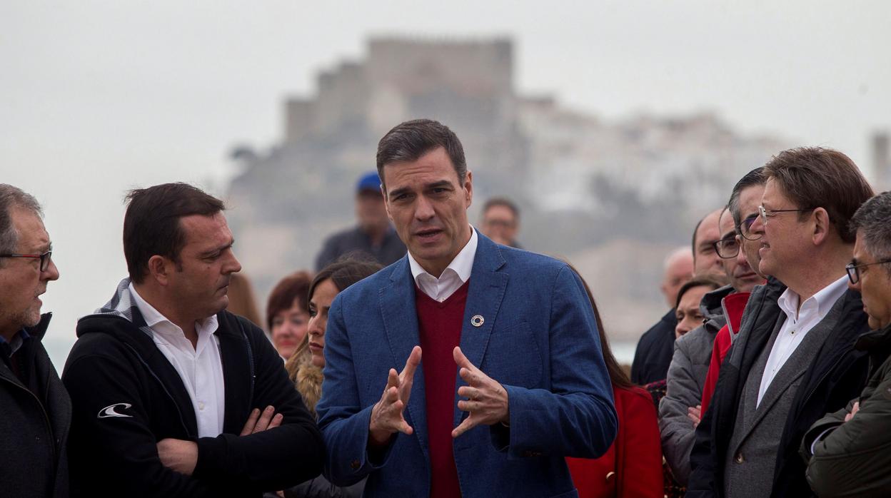 Pedro Sánchez, este sábado durante su visita a Peñíscola