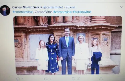 Imagen del tuit publicado el sábado por Mulet y elimnado posteriormente