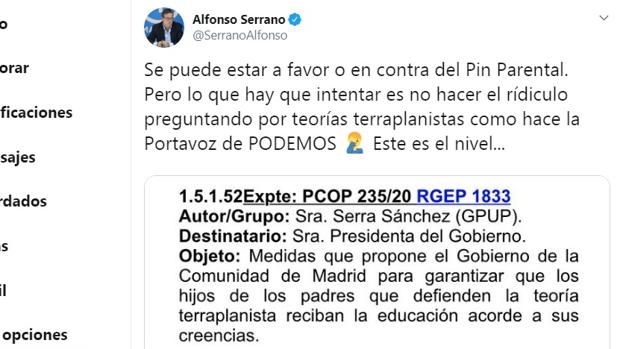 Unidas Podemos pregunta sobre el derecho de los padres terraplanistas a educar según sus creencias