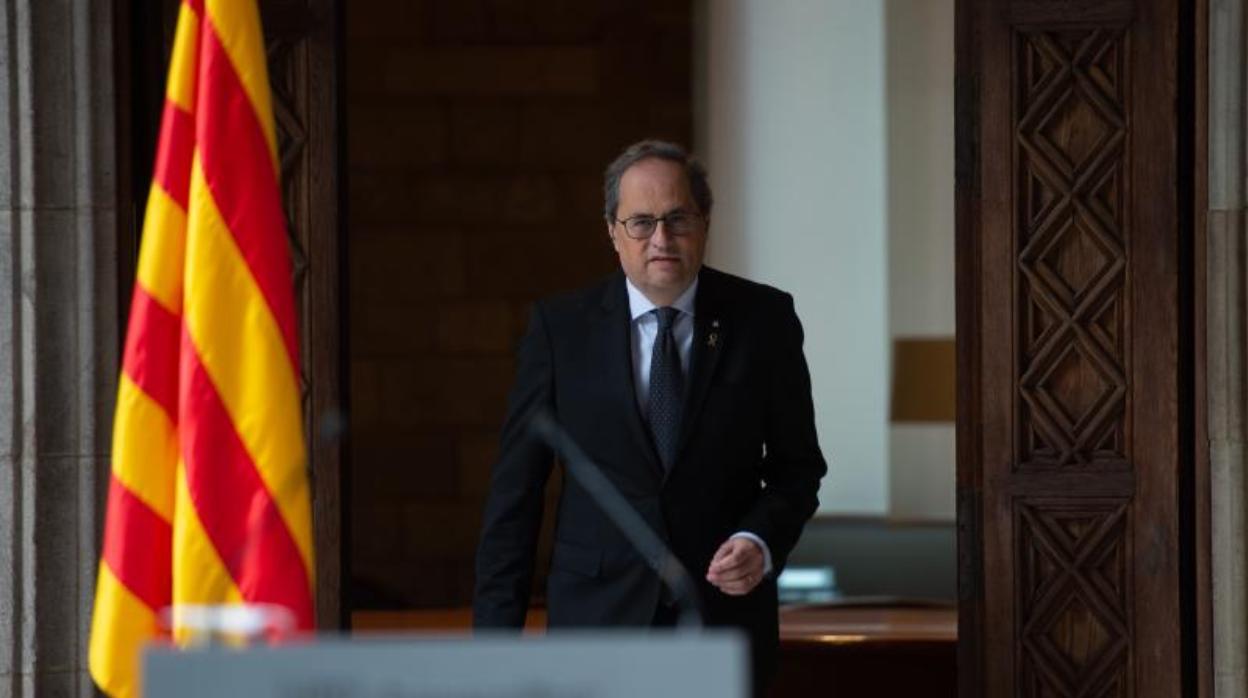 Quim Torra, ayer en el Palau de la Generalitat