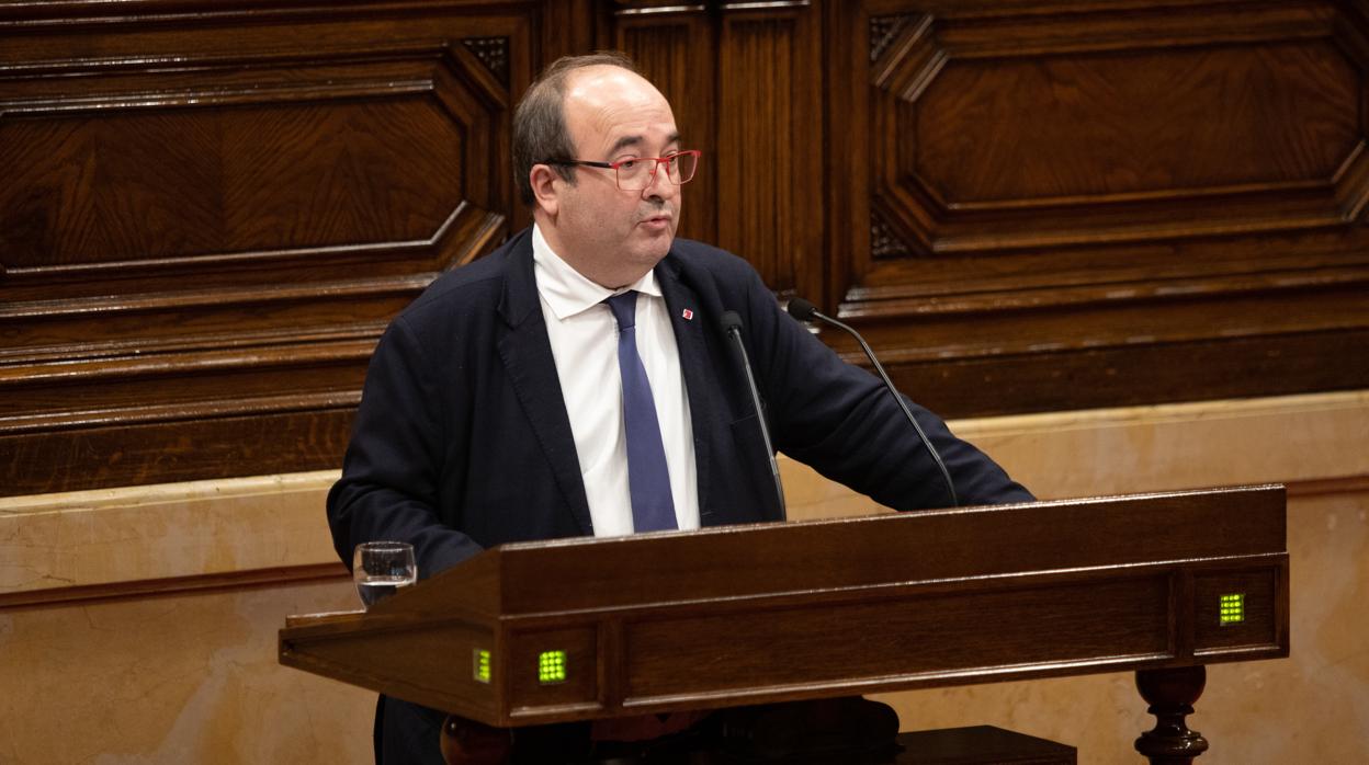 Miquel Iceta, en el Parlamento de Cataluña