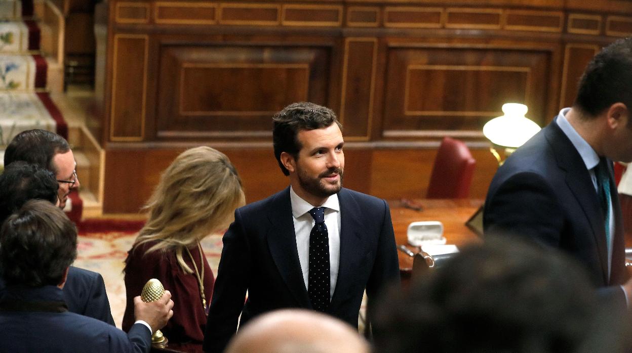 El presidente del PP, Pablo Casado