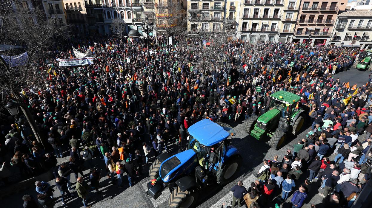 La plaza de Zocodover se llenó de agricultores de la región