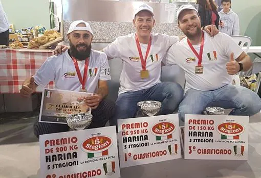 Imagen de los tres primeros clasificados en el certamen celebrado en Málaga