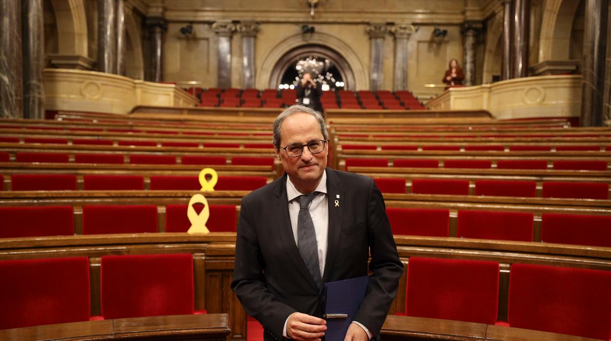 Quim Torra, en el Parlament de Cataluña