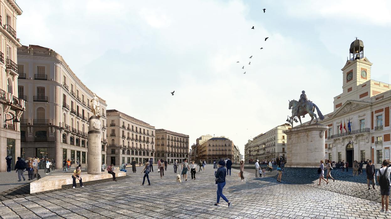 Recreación del proyecto de remodelación de la Puerta del Sol