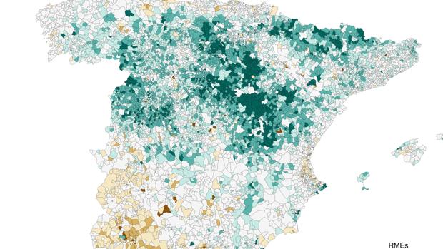 El mapa de la muerte en España, municipio a municipio