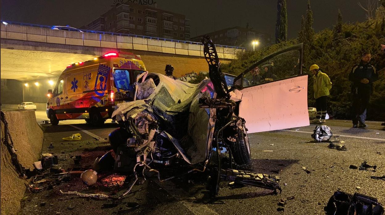 Estado en el que quedó el coche tras el accidente