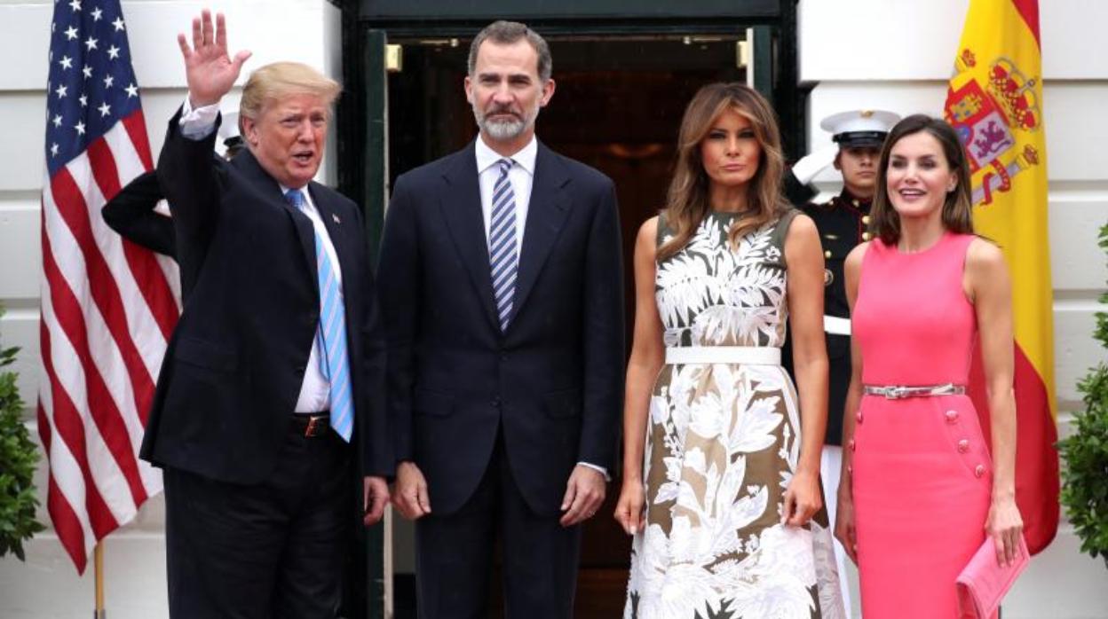 Los Reyes con Donald y Melania Trump, en junio de 2018