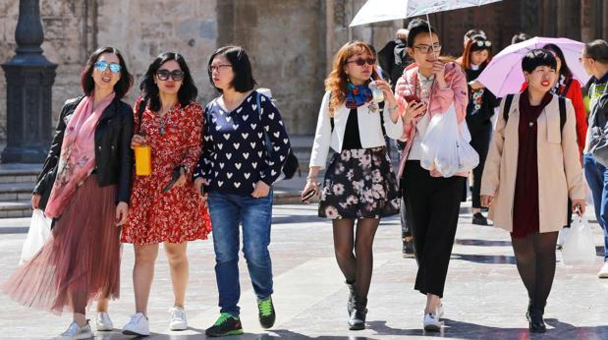 Un grupo de turistas chinos