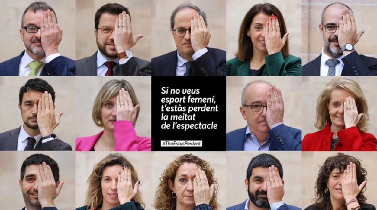 Imágen de la campaña, con Torra y todos sus consejeros