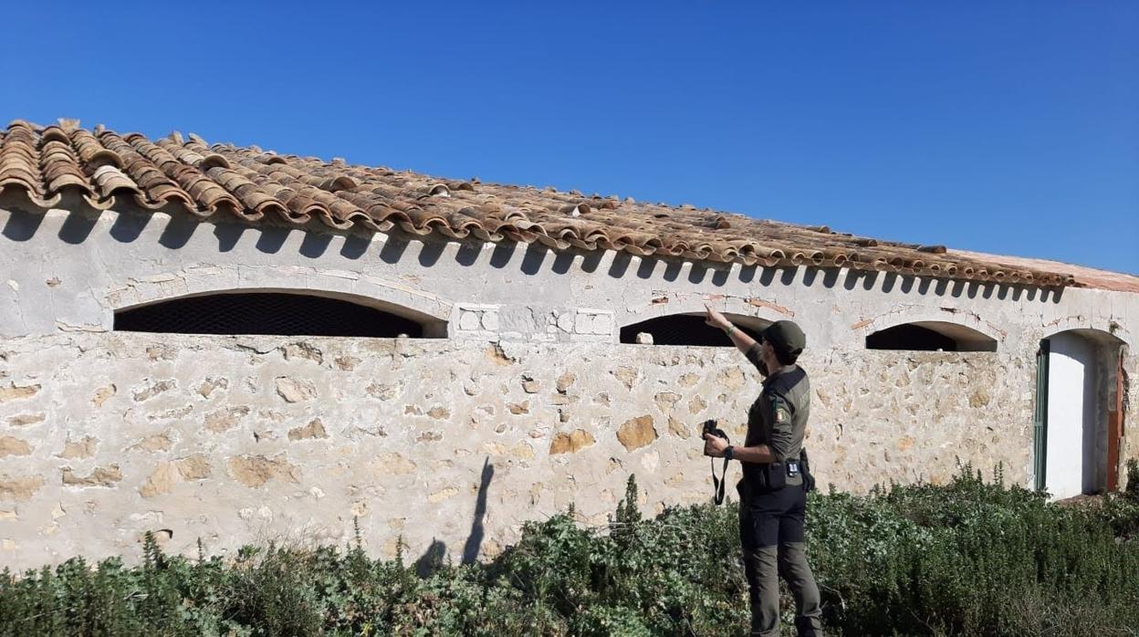 Un agente medioambiental comprueba las obras en el tejado