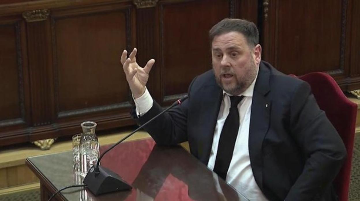 El exvicepresidente Oriol Junqueras, durante el juicio del «procés»